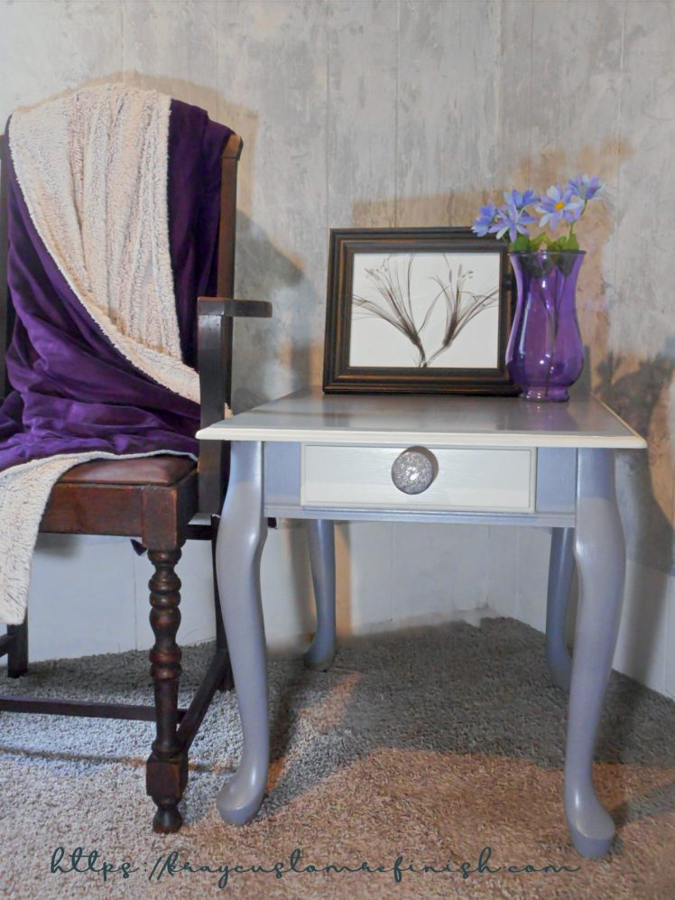 Hand-Painted Gray Side Table Drawer - SOLD OUT 1