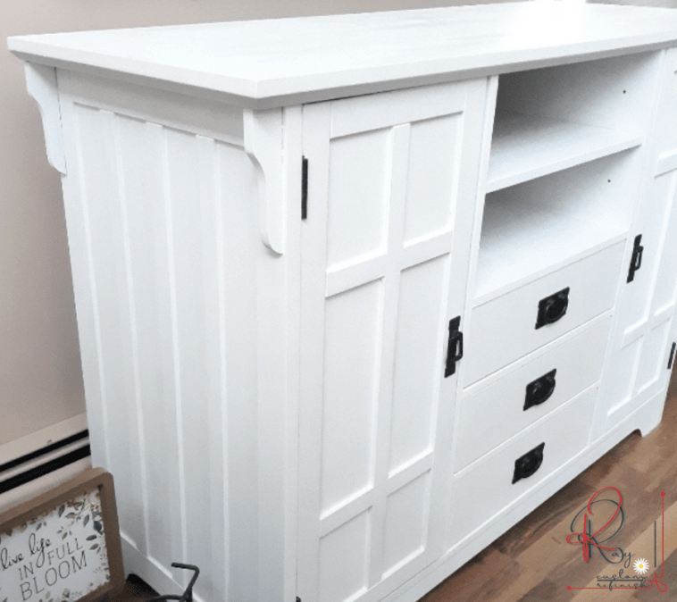 Painting Wood Furniture White Final Side View