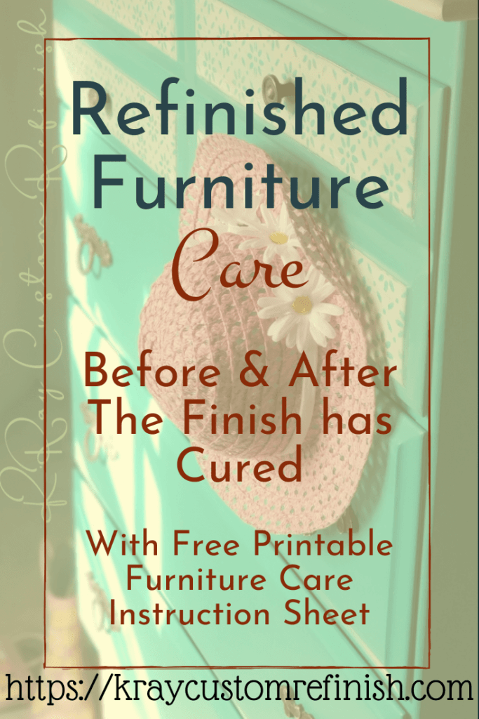 Refinished Furniture Care Tips Pin