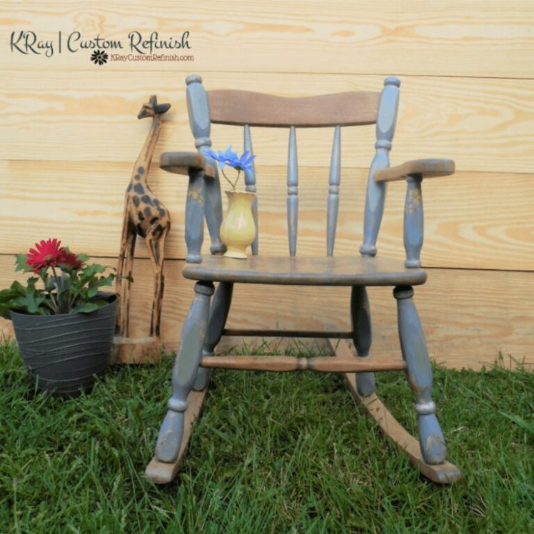 Child's Wooden Rocking Chair Full View