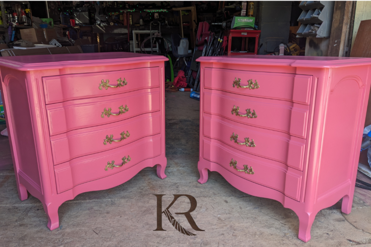 Preparing Furniture to be Painted - High Gloss Pink Painted Nightstands