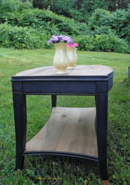 Navy Coffee Table Layered Paint