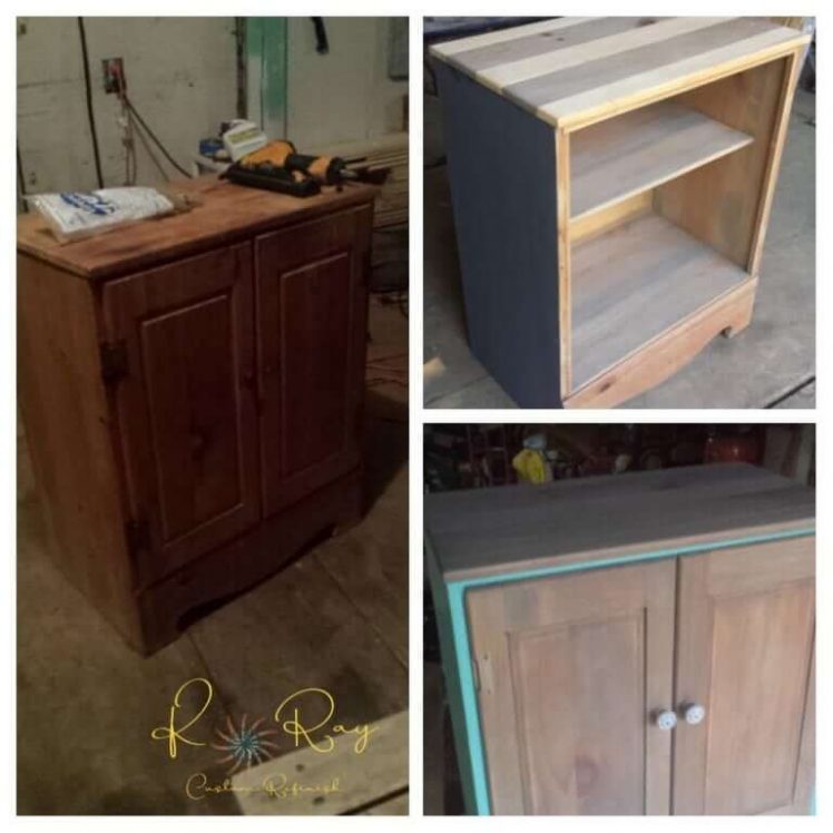 Painted Bookcase Standalone Cabinet Before and After