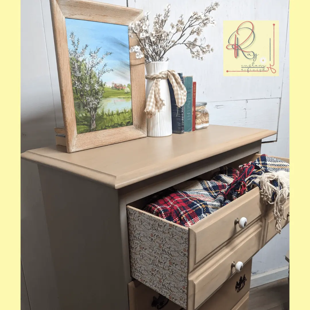 Raw Wood and Paint Farmhouse Dresser  Hand-Painted by Kray Custom Refinish